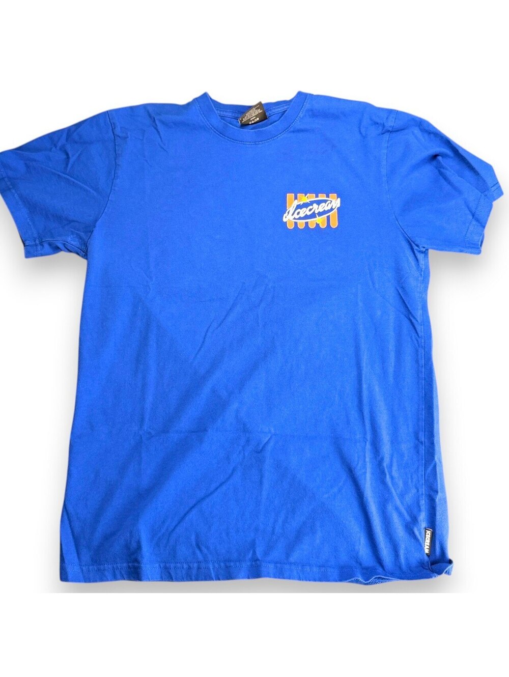 🍴Ice Cream Script Logo Graphic T-Shirt Blue Medium